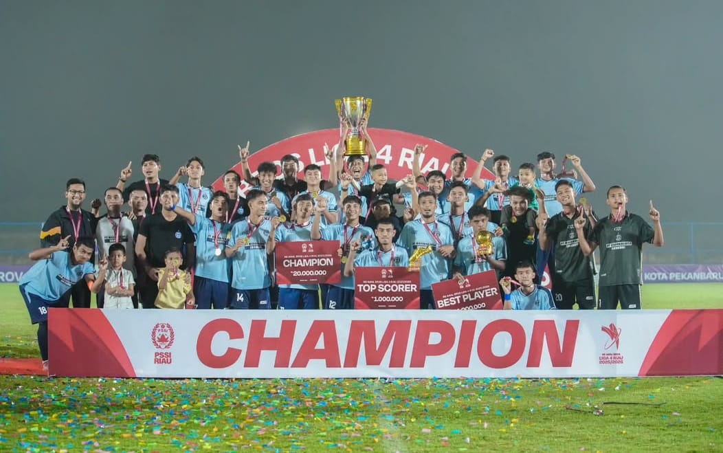 Wahana FC Saat Perayaan Juara Liga 4 Riau (Foto: PSSI Riau)